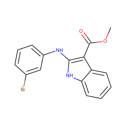 COC(=O)c1c(Nc2cccc(Br)c2)[nH]c2ccccc12 ZINC000040829647