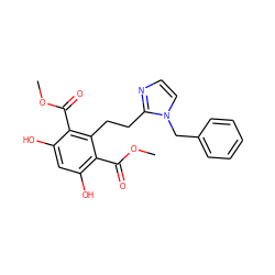 COC(=O)c1c(O)cc(O)c(C(=O)OC)c1CCc1nccn1Cc1ccccc1 ZINC001772578480