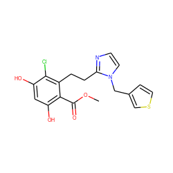 COC(=O)c1c(O)cc(O)c(Cl)c1CCc1nccn1Cc1ccsc1 ZINC000653864099