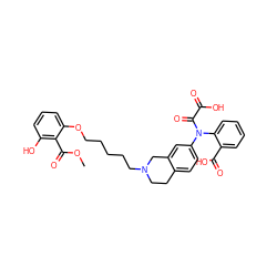 COC(=O)c1c(O)cccc1OCCCCCN1CCc2ccc(N(C(=O)C(=O)O)c3ccccc3C(=O)O)cc2C1 ZINC000042964582