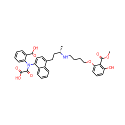 COC(=O)c1c(O)cccc1OCCCCN[C@@H](C)CCc1ccc(N(C(=O)C(=O)O)c2ccccc2C(=O)O)c2ccccc12 ZINC000042988771