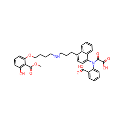 COC(=O)c1c(O)cccc1OCCCCNCCCc1ccc(N(C(=O)C(=O)O)c2ccccc2C(=O)O)c2ccccc12 ZINC000043022749