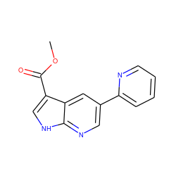 COC(=O)c1c[nH]c2ncc(-c3ccccn3)cc12 ZINC001772656389