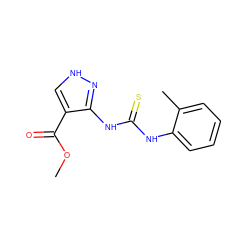 COC(=O)c1c[nH]nc1NC(=S)Nc1ccccc1C ZINC000013138891