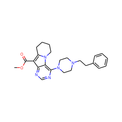 COC(=O)c1c2n(c3c(N4CCN(CCc5ccccc5)CC4)ncnc13)CCCC2 ZINC000013559643