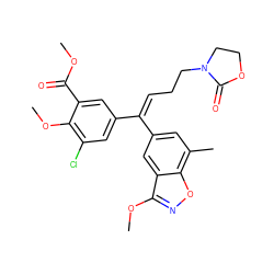 COC(=O)c1cc(/C(=C/CCN2CCOC2=O)c2cc(C)c3onc(OC)c3c2)cc(Cl)c1OC ZINC000040405955