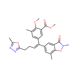 COC(=O)c1cc(/C(=C\CCc2nnc(C)o2)c2cc(C)c3on(C)c(=O)c3c2)cc(C)c1OC ZINC000028711671