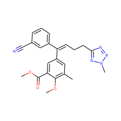 COC(=O)c1cc(/C(=C\CCc2nnn(C)n2)c2cccc(C#N)c2)cc(C)c1OC ZINC000028711666