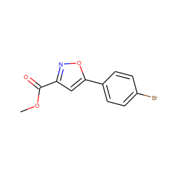 COC(=O)c1cc(-c2ccc(Br)cc2)on1 ZINC000002503034