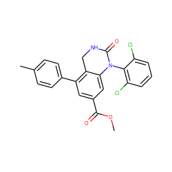 COC(=O)c1cc(-c2ccc(C)cc2)c2c(c1)N(c1c(Cl)cccc1Cl)C(=O)NC2 ZINC000013487107