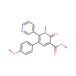 COC(=O)c1cc(-c2ccc(OC)cc2)c(-c2cccnc2)n(C)c1=O ZINC000013473210