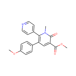 COC(=O)c1cc(-c2ccc(OC)cc2)c(-c2ccncc2)n(C)c1=O ZINC000013473211