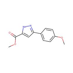 COC(=O)c1cc(-c2ccc(OC)cc2)n[nH]1 ZINC000009361169