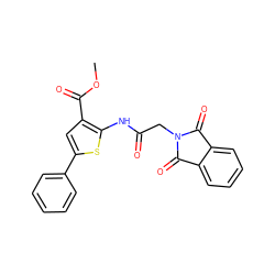 COC(=O)c1cc(-c2ccccc2)sc1NC(=O)CN1C(=O)c2ccccc2C1=O ZINC000002813104