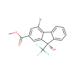 COC(=O)c1cc(Br)c2c(c1)[C@](O)(C(F)(F)F)c1ccccc1-2 ZINC000144861395