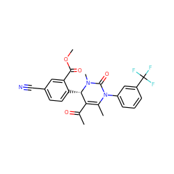 COC(=O)c1cc(C#N)ccc1[C@H]1C(C(C)=O)=C(C)N(c2cccc(C(F)(F)F)c2)C(=O)N1C ZINC001772646911