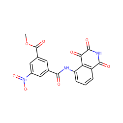 COC(=O)c1cc(C(=O)Nc2cccc3c2C(=O)C(=O)NC3=O)cc([N+](=O)[O-])c1 ZINC000013683207