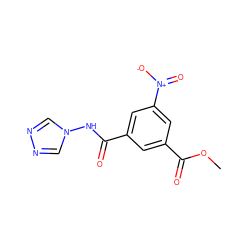 COC(=O)c1cc(C(=O)Nn2cnnc2)cc([N+](=O)[O-])c1 ZINC000001097987