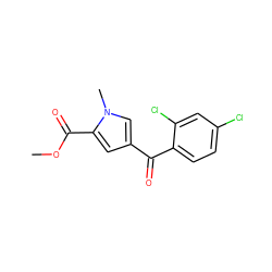 COC(=O)c1cc(C(=O)c2ccc(Cl)cc2Cl)cn1C ZINC000000167800