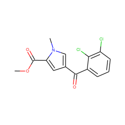 COC(=O)c1cc(C(=O)c2cccc(Cl)c2Cl)cn1C ZINC000001391012