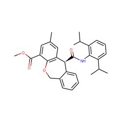 COC(=O)c1cc(C)cc2c1OCc1ccccc1[C@@H]2C(=O)Nc1c(C(C)C)cccc1C(C)C ZINC000013735278