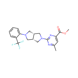 COC(=O)c1cc(C)nc(N2C[C@@H]3CN(c4ccccc4C(F)(F)F)C[C@@H]3C2)n1 ZINC000220693223