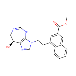 COC(=O)c1cc(CCn2cnc3c2NC=NC[C@@H]3O)c2ccccc2c1 ZINC000013861938