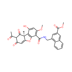 COC(=O)c1cc(CNC(=O)c2c(OC)cc(O)c3c2OC2=CC(=O)C(C(C)=O)C(=O)[C@]23C)c2ccccc2c1 ZINC000073198098