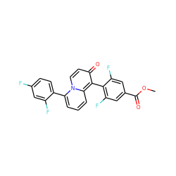 COC(=O)c1cc(F)c(-c2c(=O)ccn3c(-c4ccc(F)cc4F)cccc23)c(F)c1 ZINC000049125229