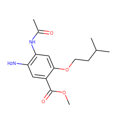 COC(=O)c1cc(N)c(NC(C)=O)cc1OCCC(C)C ZINC000040953890