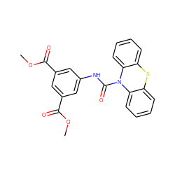 COC(=O)c1cc(NC(=O)N2c3ccccc3Sc3ccccc32)cc(C(=O)OC)c1 ZINC000000792830