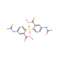 COC(=O)c1cc(NC(C)=O)ccc1S(=O)(=O)c1ccc(NC(C)=O)cc1C(=O)OC ZINC000001726038