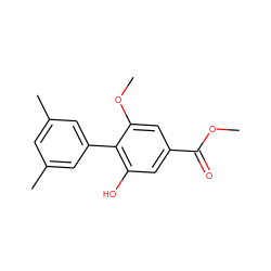 COC(=O)c1cc(O)c(-c2cc(C)cc(C)c2)c(OC)c1 ZINC000028706806