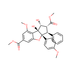 COC(=O)c1cc(OC)c2c(c1)O[C@@]1(c3ccc(OC)cc3)[C@H](c3ccccc3)[C@@H](C(=O)OC)[C@@H](O)[C@@]21O ZINC000095556201