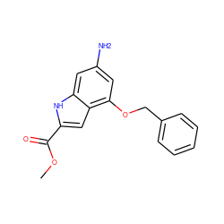 COC(=O)c1cc2c(OCc3ccccc3)cc(N)cc2[nH]1 ZINC000034619783