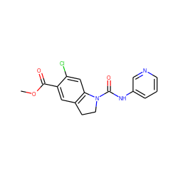 COC(=O)c1cc2c(cc1Cl)N(C(=O)Nc1cccnc1)CC2 ZINC000000019471