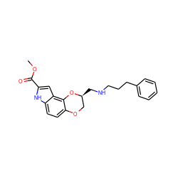 COC(=O)c1cc2c3c(ccc2[nH]1)OC[C@H](CNCCCc1ccccc1)O3 ZINC000001554870