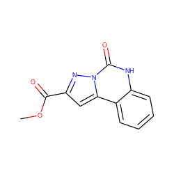 COC(=O)c1cc2c3ccccc3[nH]c(=O)n2n1 ZINC000013757060