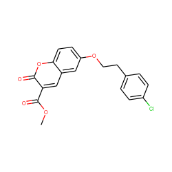 COC(=O)c1cc2cc(OCCc3ccc(Cl)cc3)ccc2oc1=O ZINC000103270417