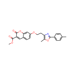 COC(=O)c1cc2ccc(OCCc3nc(-c4ccc(C)cc4)oc3C)cc2oc1=O ZINC000040846861