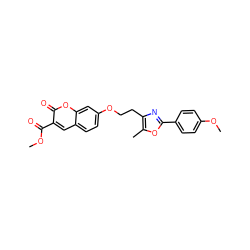 COC(=O)c1cc2ccc(OCCc3nc(-c4ccc(OC)cc4)oc3C)cc2oc1=O ZINC000040864653