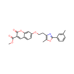 COC(=O)c1cc2ccc(OCCc3nc(-c4cccc(C)c4)oc3C)cc2oc1=O ZINC000040915616