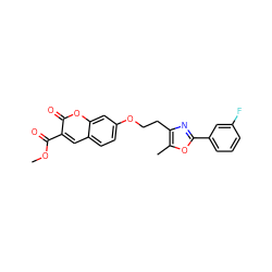 COC(=O)c1cc2ccc(OCCc3nc(-c4cccc(F)c4)oc3C)cc2oc1=O ZINC000040413250