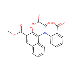 COC(=O)c1cc2ccccc2c(N(C(=O)C(=O)O)c2ccccc2C(=O)O)c1O ZINC000043073055