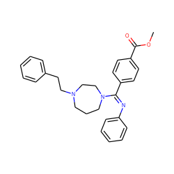 COC(=O)c1ccc(/C(=N/c2ccccc2)N2CCCN(CCc3ccccc3)CC2)cc1 ZINC000100799101