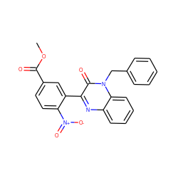 COC(=O)c1ccc([N+](=O)[O-])c(-c2nc3ccccc3n(Cc3ccccc3)c2=O)c1 ZINC001772573789