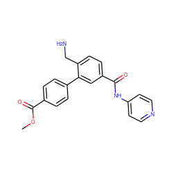 COC(=O)c1ccc(-c2cc(C(=O)Nc3ccncc3)ccc2CN)cc1 ZINC000096286467