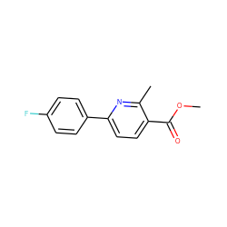 COC(=O)c1ccc(-c2ccc(F)cc2)nc1C ZINC000000340711