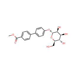 COC(=O)c1ccc(-c2ccc(O[C@H]3O[C@H](CO)[C@@H](O)[C@H](O)[C@@H]3O)cc2)cc1 ZINC000084566640