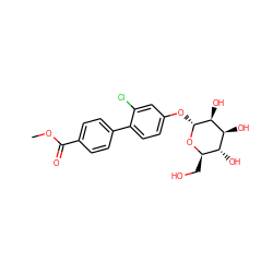 COC(=O)c1ccc(-c2ccc(O[C@H]3O[C@H](CO)[C@@H](O)[C@H](O)[C@@H]3O)cc2Cl)cc1 ZINC000072139633